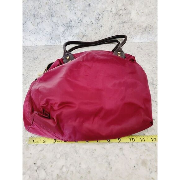 C Wonder Large Tote‎ Cranberry With Brown Accents 12x10 Roomy Pockets - Picture 2 of 10